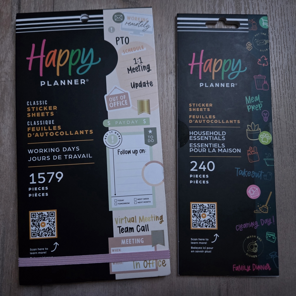 Happy Planner Sticker Sheets - Working Days & Household Essentials- New